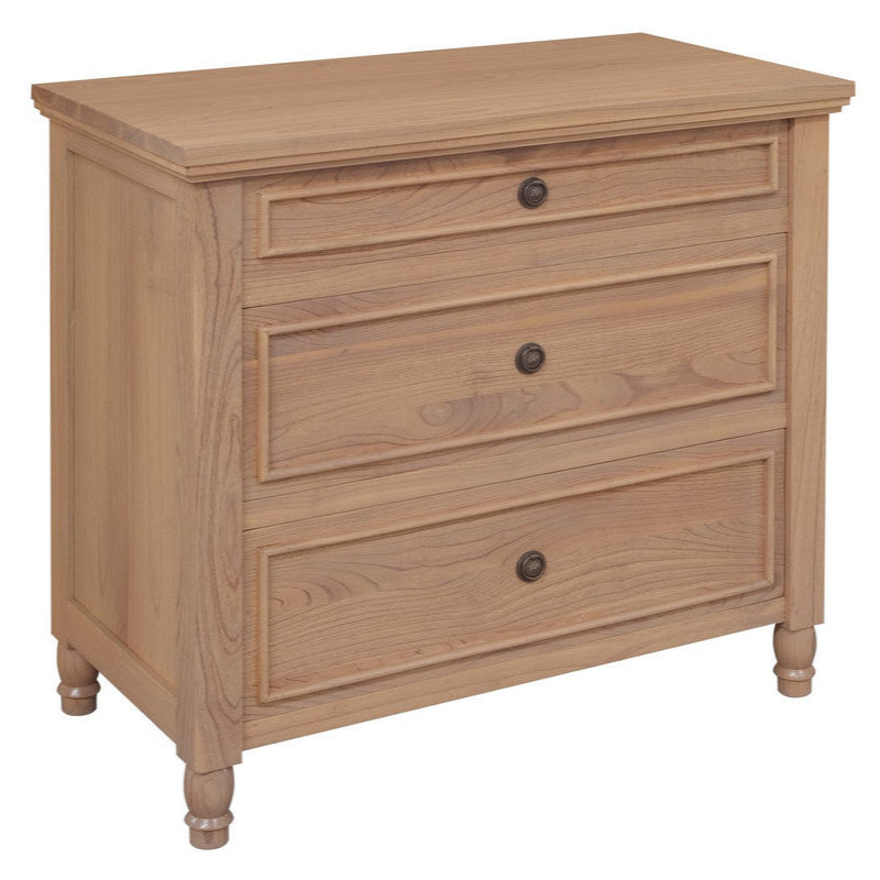 Beau 3 Drawer Solid White Cedar Turn Leg Dresser (Natural)