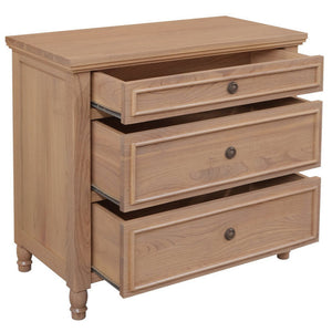 Beau 3 Drawer Solid White Cedar Turn Leg Dresser (Natural)