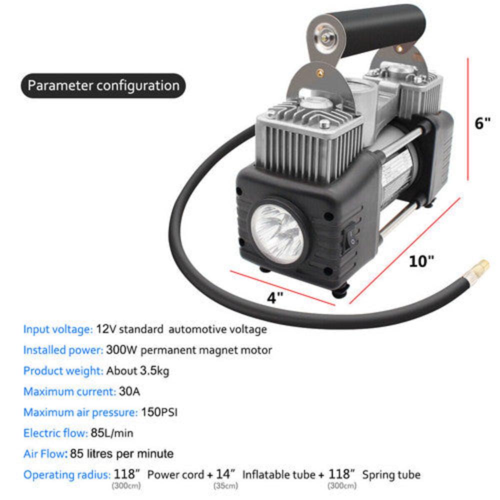 4Wd Car Pump Truck 12V 150Psi Air Compressor Portable Tyre Deflator Inflator