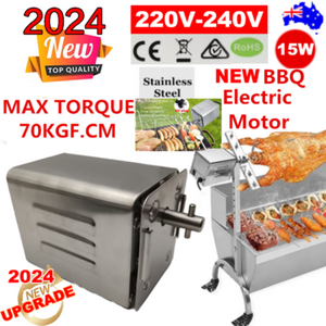 Electric Bbq Rotisserie Motor Spit Stainless Steel Campfire Au Plug