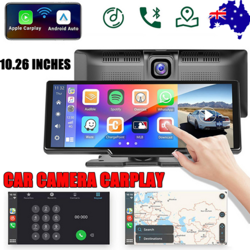 10.26" 4K Car Camera Carplay Android Gps Navigation Dashboard Video Recorder