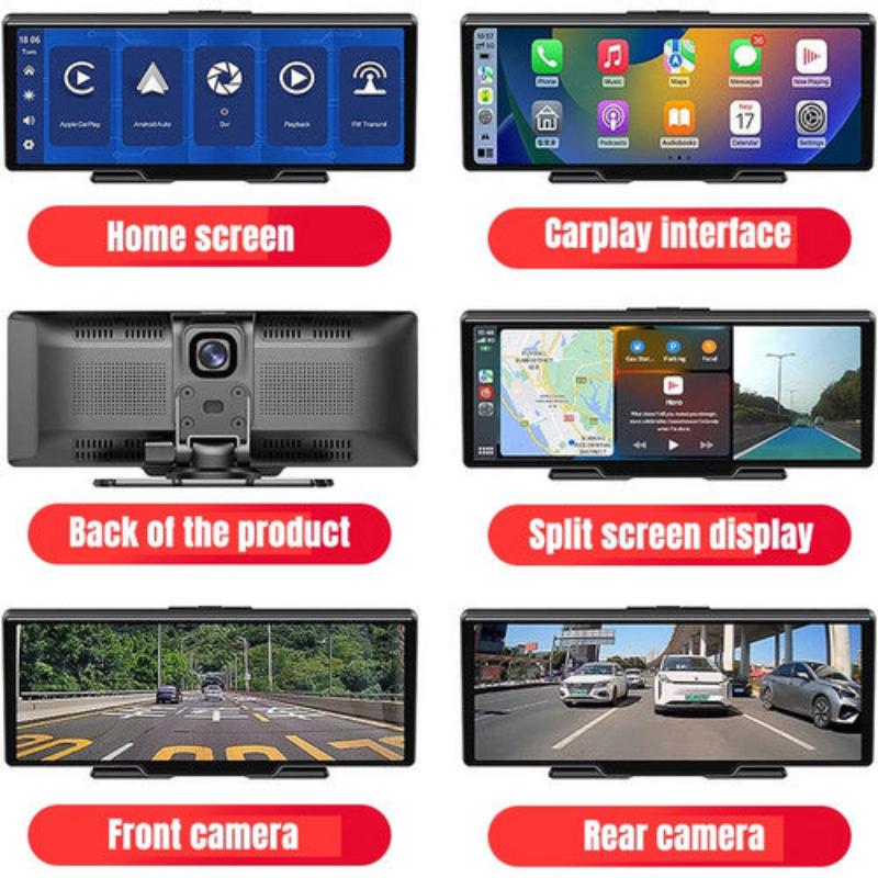 10.26" 4K Car Camera Carplay Android Gps Navigation Dashboard Video Recorder