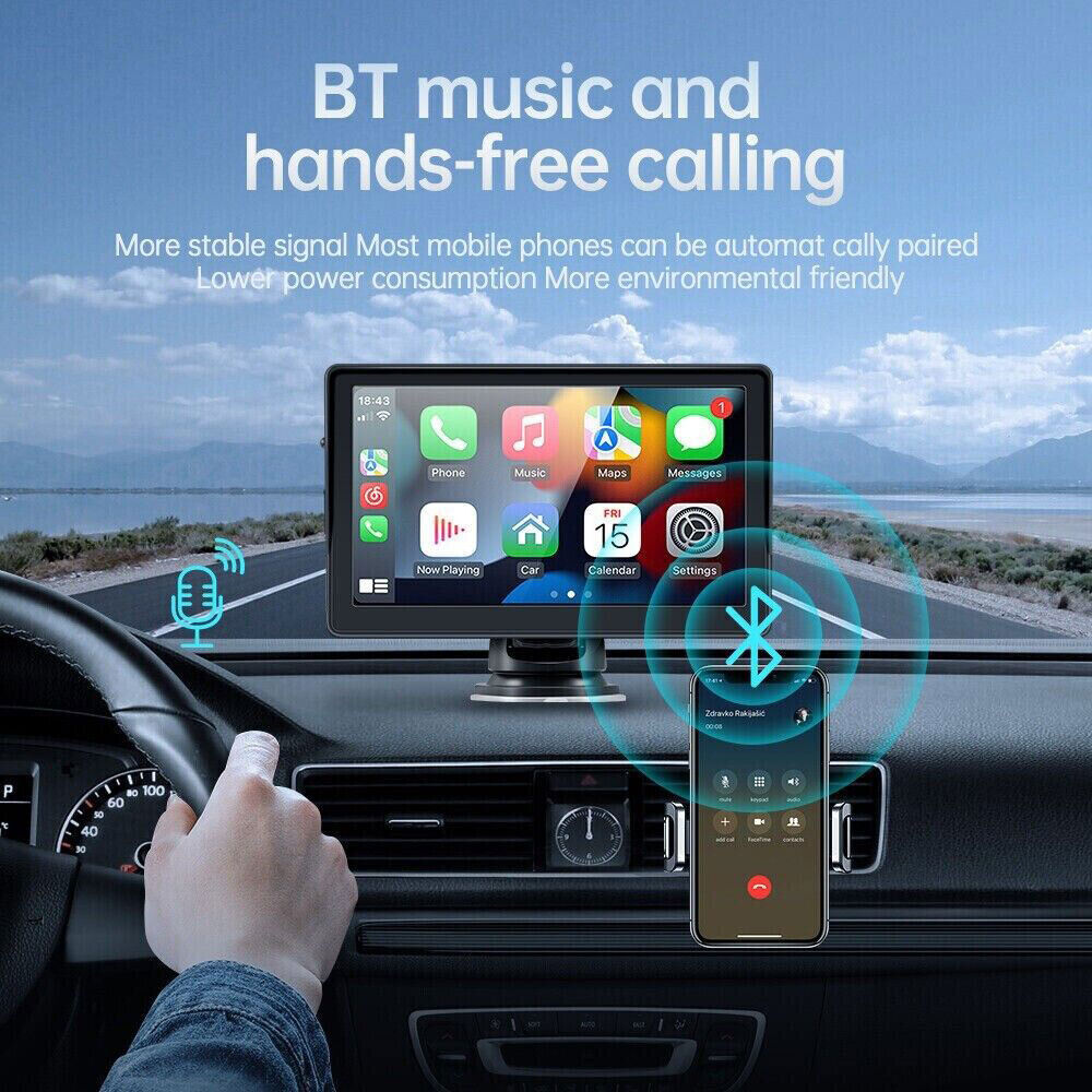 7Inch Portablewireless Apple Carplay Android Auto Touch Screen Radio Stereo