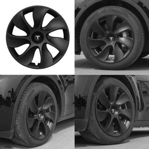 Tesla Y Wheel Cap 4 Black And Model Front Rear Pp Tpe Fender