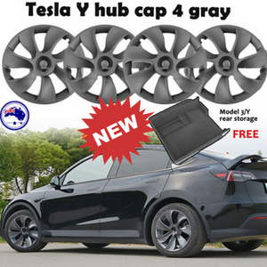 Tesla Y Hub Cap 4 Gray And Fit Model 3/Y Central Control Rear Storage Box