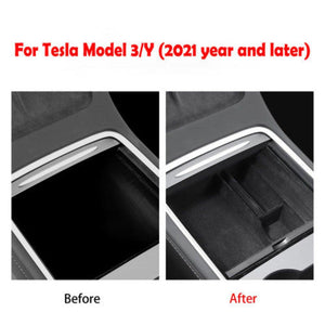 Tesla Y Hub Cap 4 Gray And Fit Model 3/Y Central Control Rear Storage Box