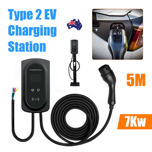 7Kw 1 Phases Ev Charging Station Touch Wallbox With App Control Vehicle Charger