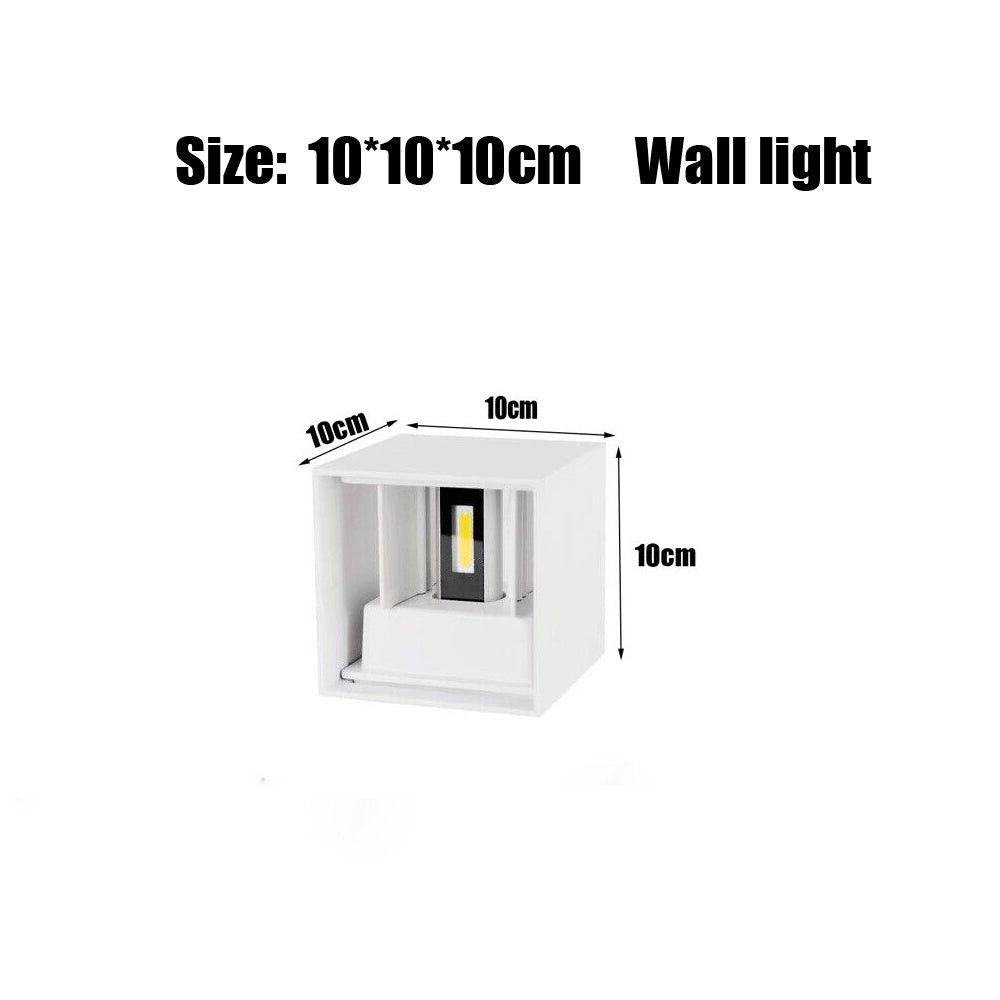 2Pcs 12W Led Wall Light Waterproof Up Down Lamp Cube Sconce Yard Indoor Outdoor