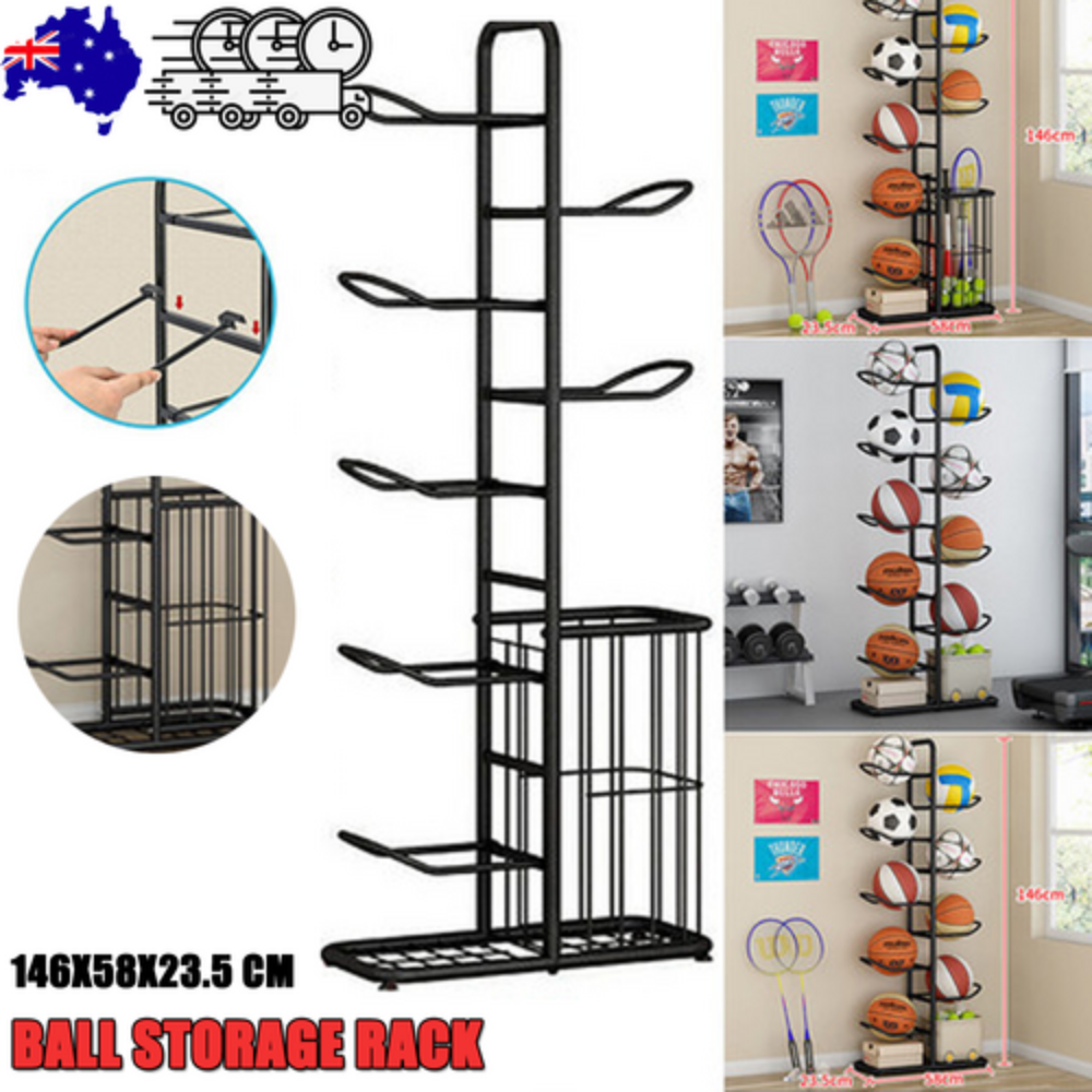 Basketball Soccer Storage Rack Sport Ball Organizer Holder Display Stand With