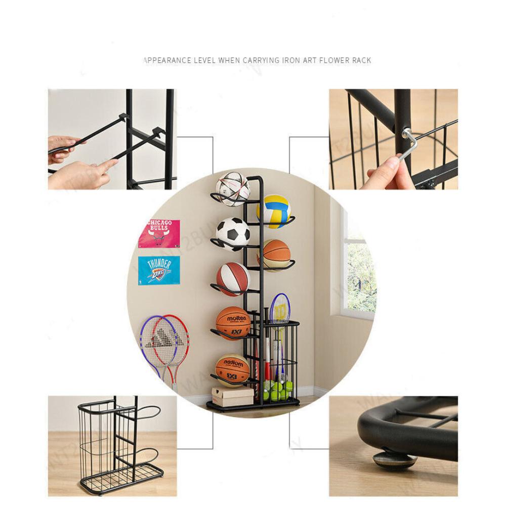 Basketball Soccer Storage Rack Sport Ball Organizer Holder Display Stand With