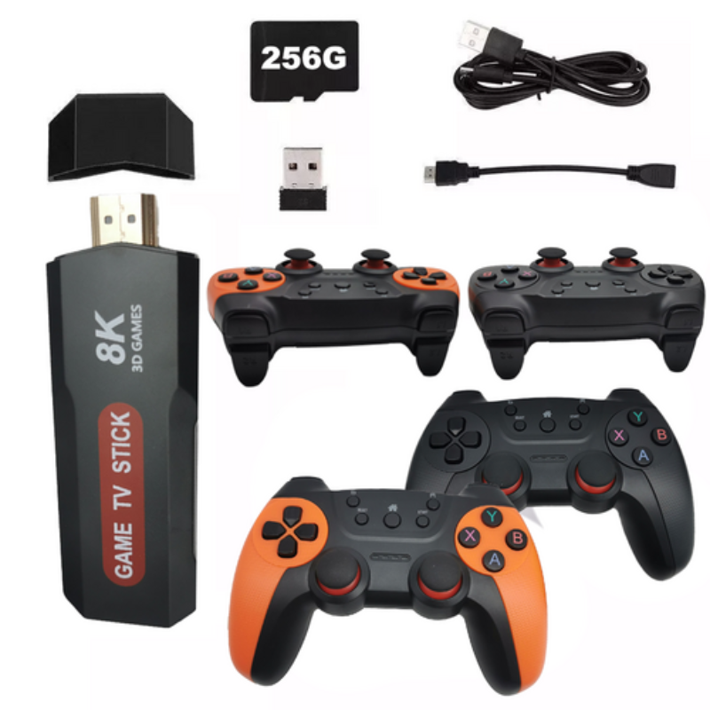 256Gb 2025 New 8K Hdmi Video Game Stick Console 55000+ Wireless Controller