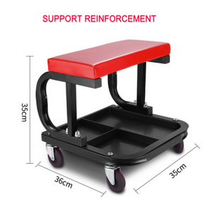 Padded Rolling Creeper Garage Mechanics Roller Seat Stool Chair With Tool Tray