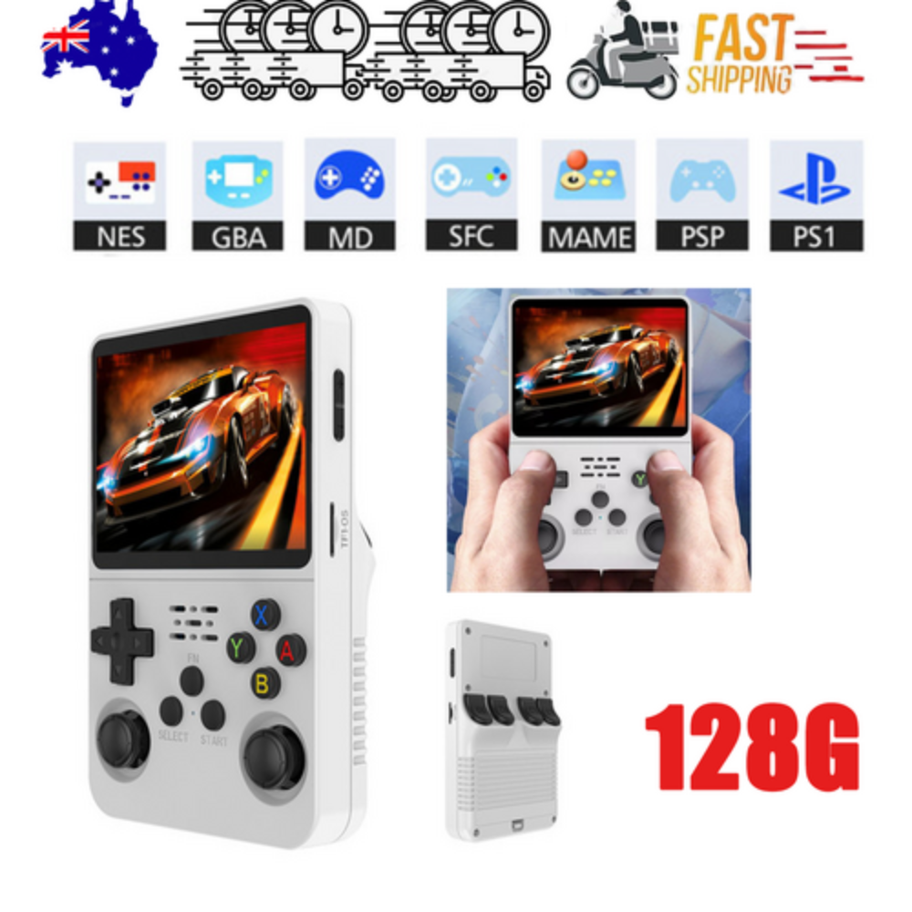 White Portable Retro Handheld Game Console 128Gb 10000+ Games