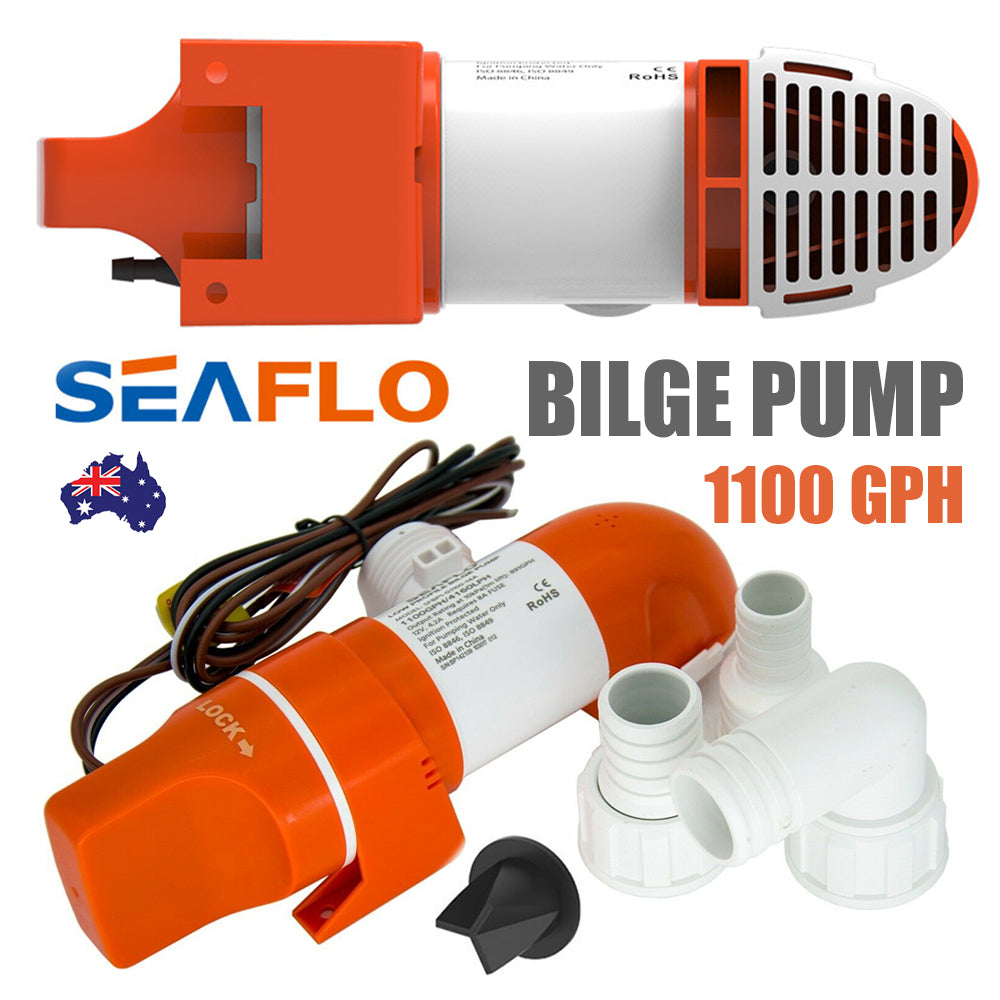 Seaflo 1100Gph Dc12v Automatic Bilge Pump Low Profile Water For Boat Marine Sfbp1 G1100 14A