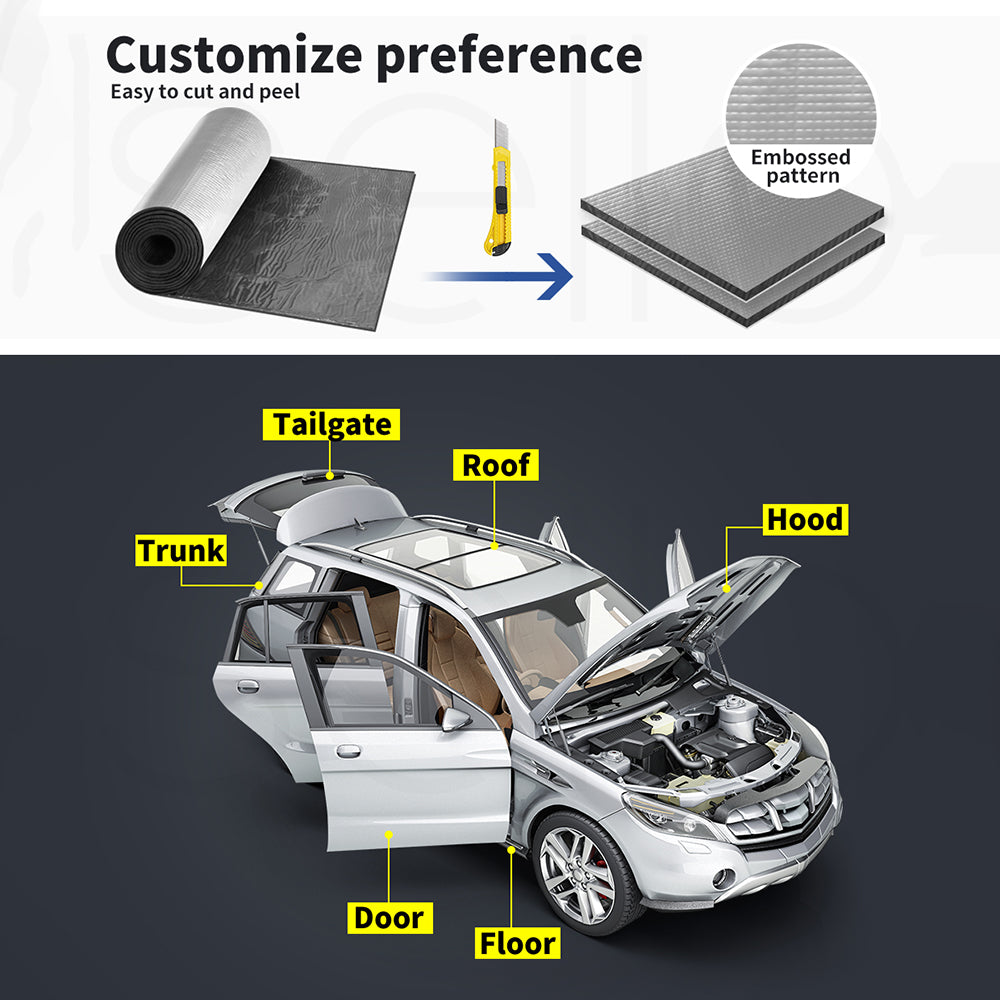 Sound Deadener Foam Insulation Heat Noise Proofing Car Mat Roller 4.5 Square Meters Thicker