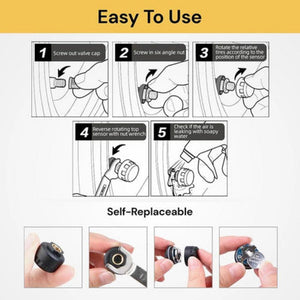 Car Tpms Wireless Tire Tyre Pressure Monitor System Lcd Tester + 4 Sensors