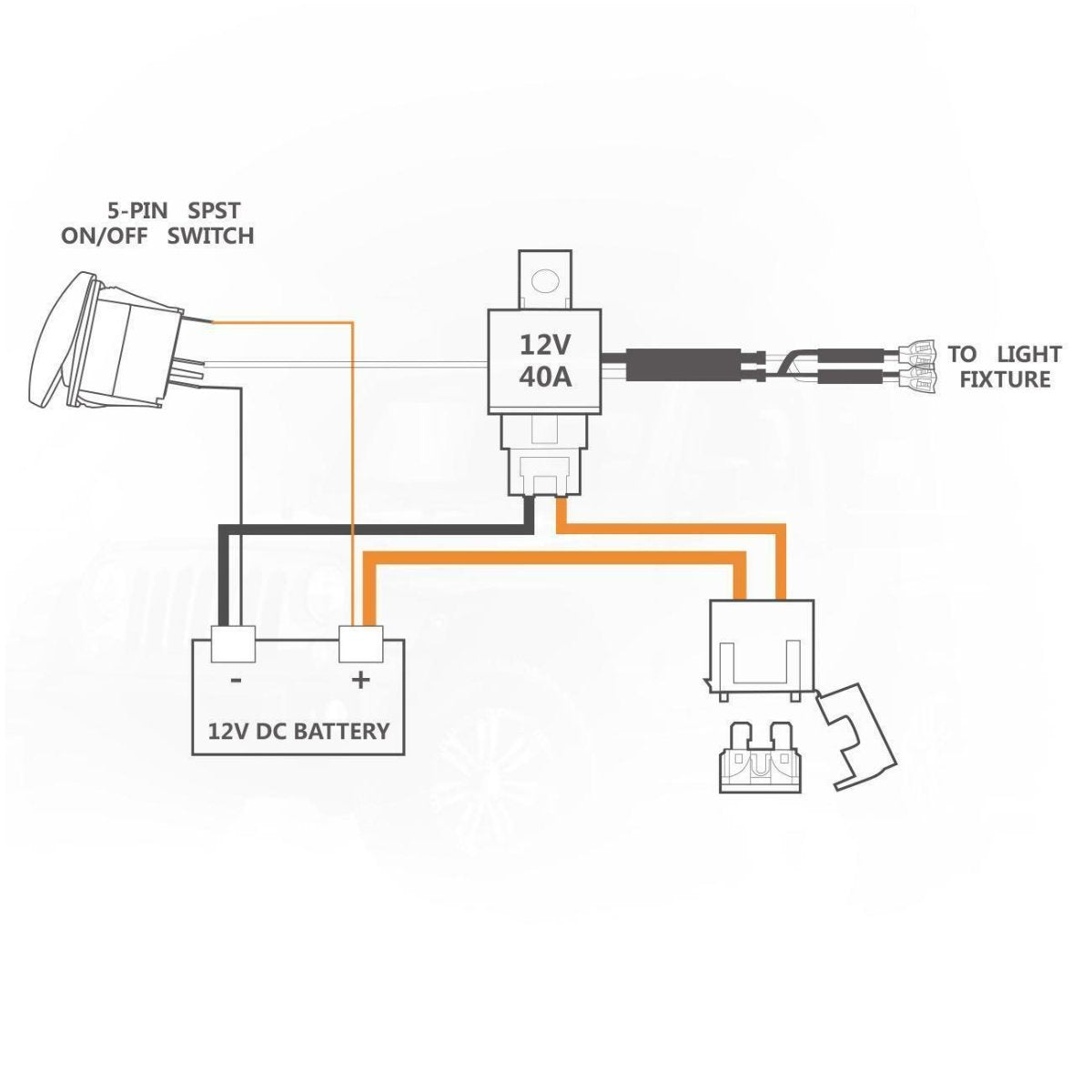 Auxbeam Led Switch+Switching Lines On Off For 12V/24V Car Motorcycles Buses Rvs