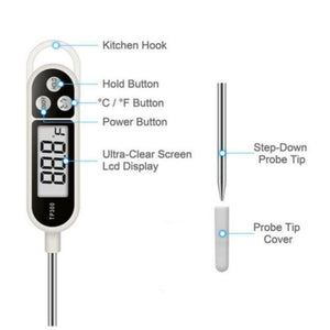 Digital Cooking Kitchen Thermometer Food Bbq Meat Water Temperature Probe Gauge