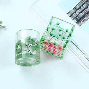 Silicone Mold Resin Epoxy Crystal Crafts Making Brush Pot Pen Holder Mould Diy