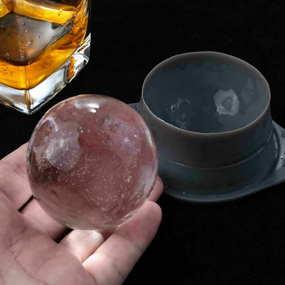 2Pcs Blue Silicone Ice Ball Mold Sphere Cube Maker Mould Jelly Whiskey Cocktail