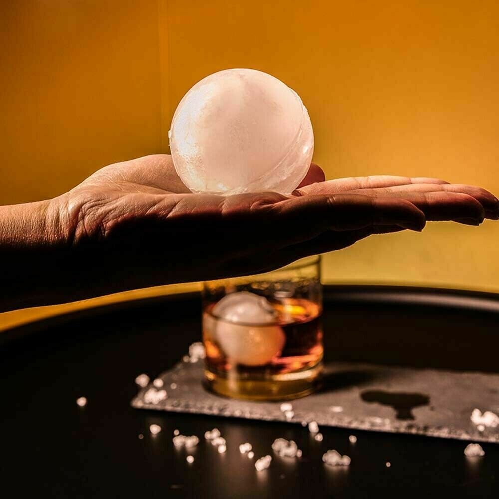 2Pcs Blue Silicone Ice Ball Mold Sphere Cube Maker Mould Jelly Whiskey Cocktail