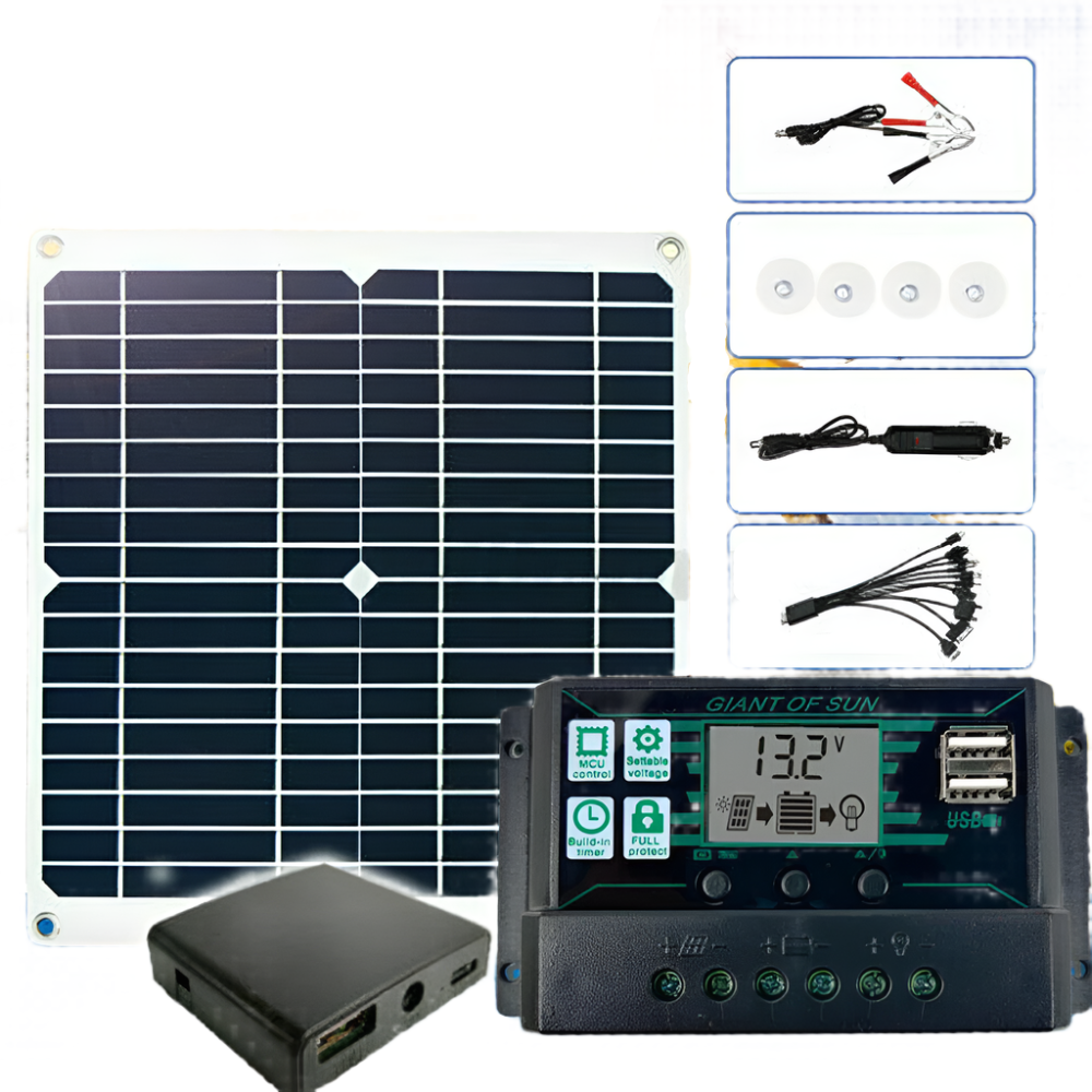 200W 12V Solar Panel Kit With Regulator Watt Mono Caravan Camping Charger