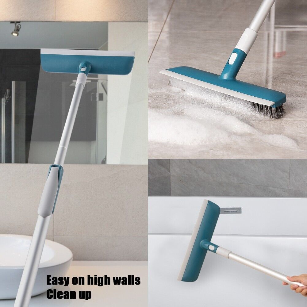 Floor Scrub Brush Push Broom Long Handle For Cleaning Tile Bathroom Tub Patio