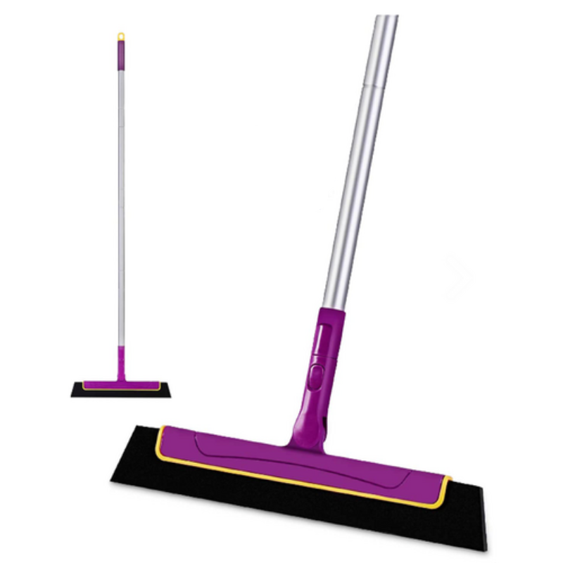 Purple Floor Squeegee Wiperbroom Tile Cleaning Household Extendable Handle