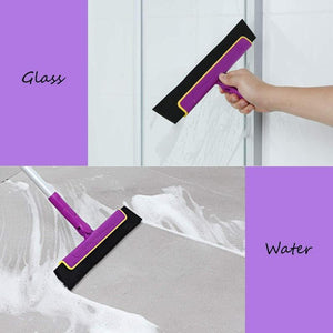 Purple Floor Squeegee Wiperbroom Tile Cleaning Household Extendable Handle