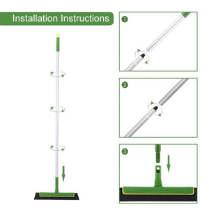 Green Floor Squeegee Wiperbroom Tile Cleaning Household Extendable Handle