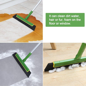 Green Floor Squeegee Wiperbroom Tile Cleaning Household Extendable Handle