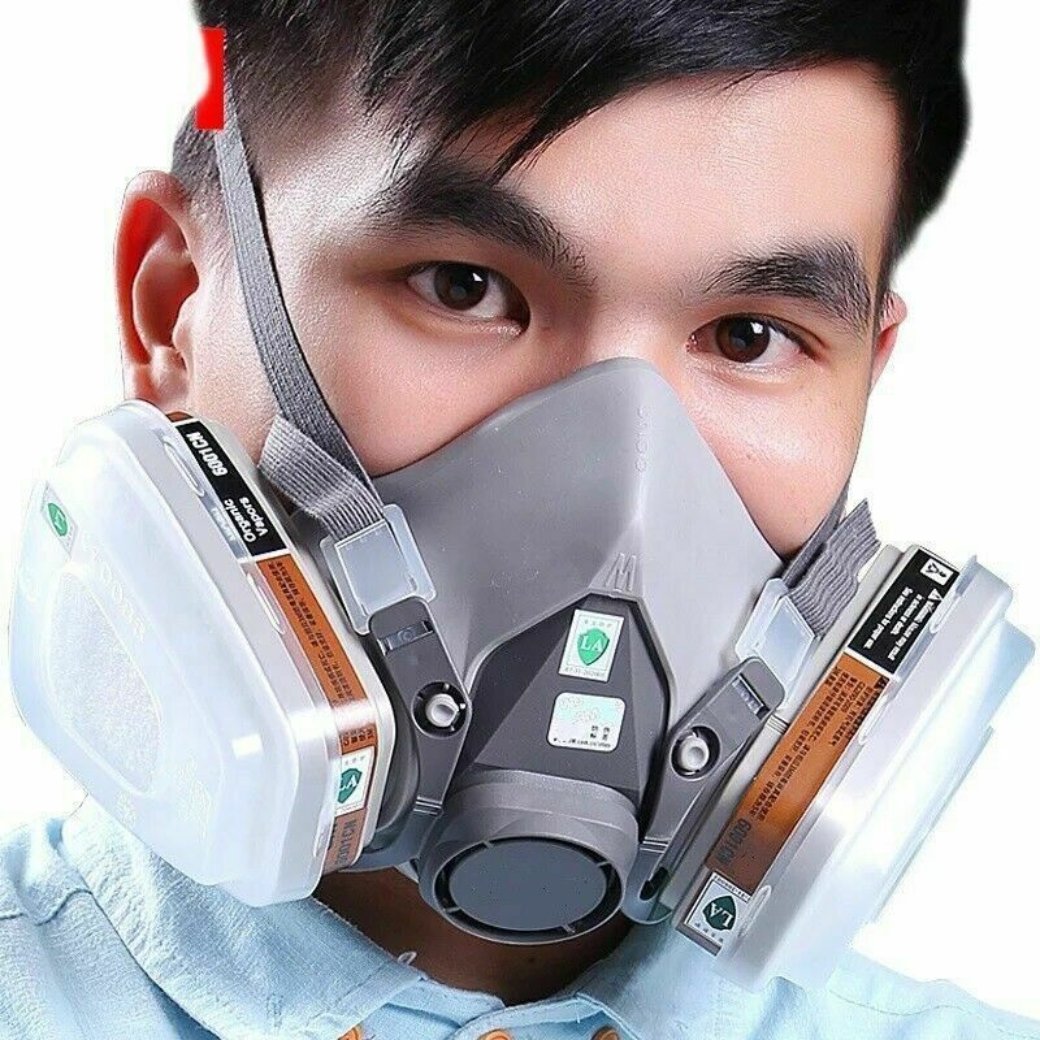 7 In 1 Gas Mask Full Face Respirator Paint Spray Chemical Facepiece Reusable Au