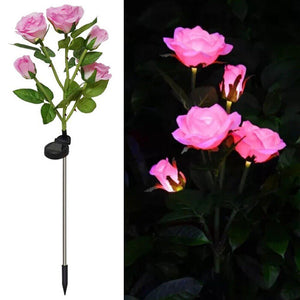 Pink Bulk Solar Garden Lights 75Cm Long Rose Flowers Yard Lamp Xmas Halloween Deco Au