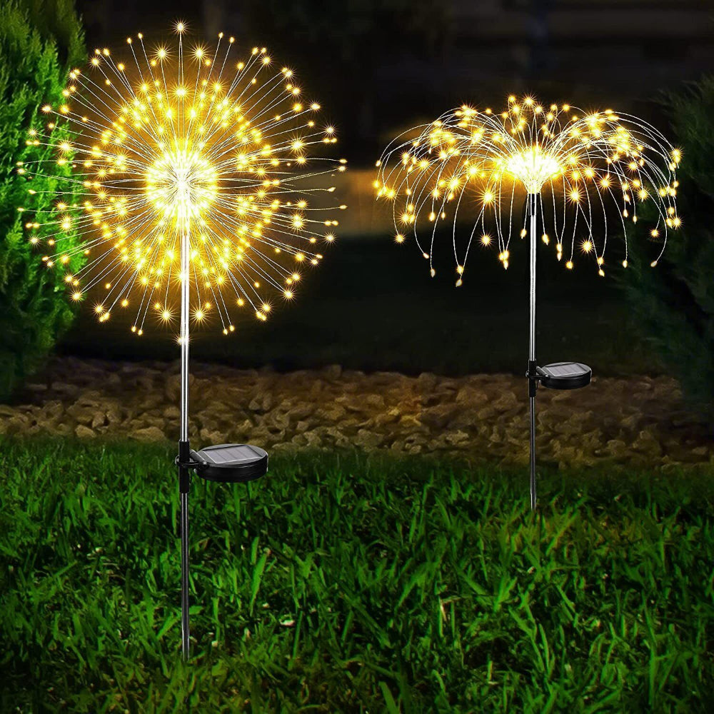 Warm White Fireworks 120 Led Fairy String Lights Starburst Solar Xmas Garden Night Lamp Hot New