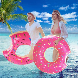 2Pcs Pink Inflatable Giant Donut Swim Ring Float 80Cm