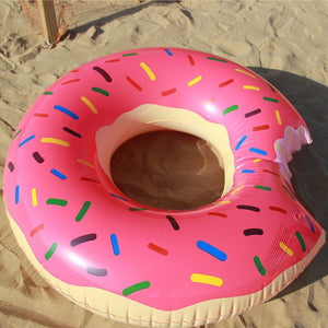 2Pcs Pink Inflatable Giant Donut Swim Ring Float 80Cm