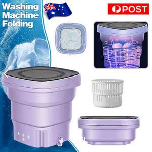 Mini Washing Machine Bucket Folding Portable Laundry Clothes Purple