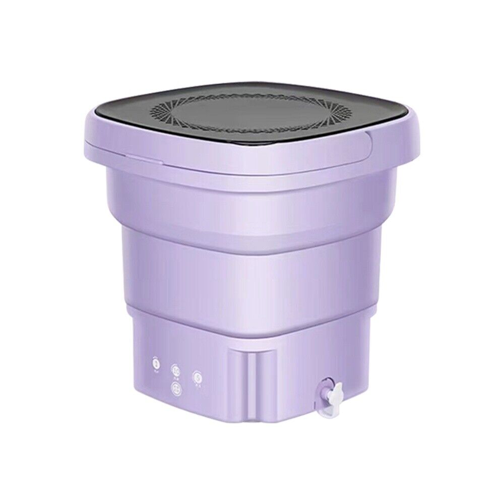 Mini Washing Machine Bucket Folding Portable Laundry Clothes Purple