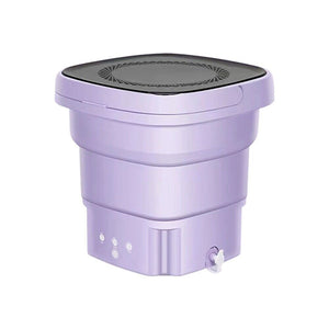 Mini Washing Machine Bucket Folding Portable Laundry Clothes Purple