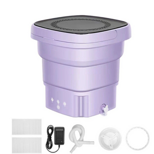 Mini Washing Machine Bucket Folding Portable Laundry Clothes Purple