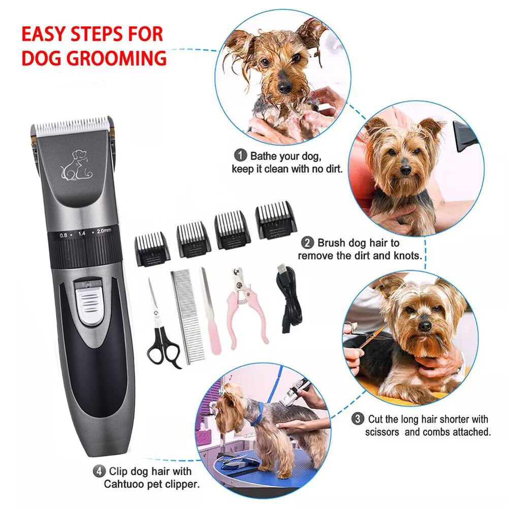 Pet Clippers Dog Grooming Cordless Electric Hair Trimmer Shaver Kit Hot