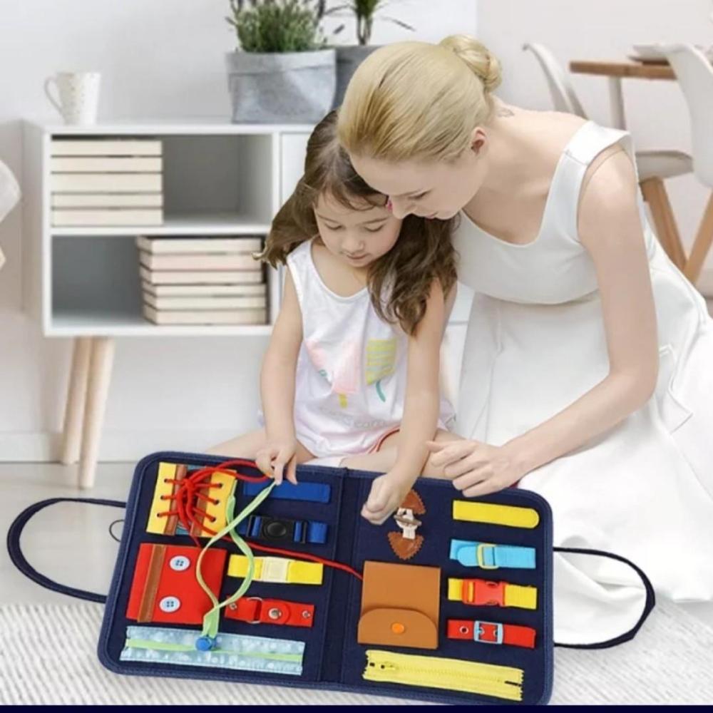 Blue Toddler Busy Board Intelligence Learning Toys Sensory Montessori Kids