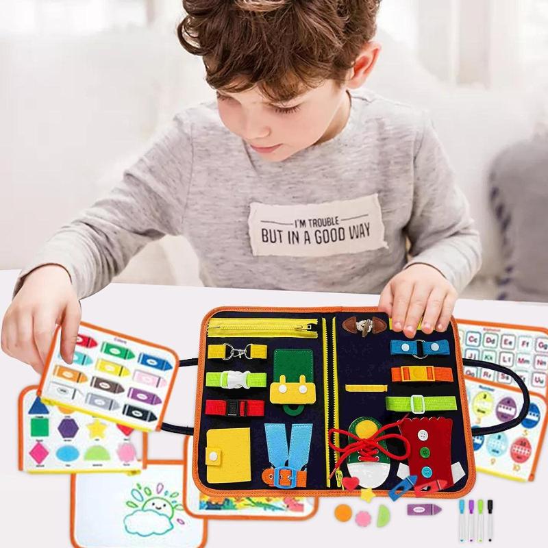 Colorful Toddler Busy Board Intelligence Learning Toys Sensory Montessori Kids