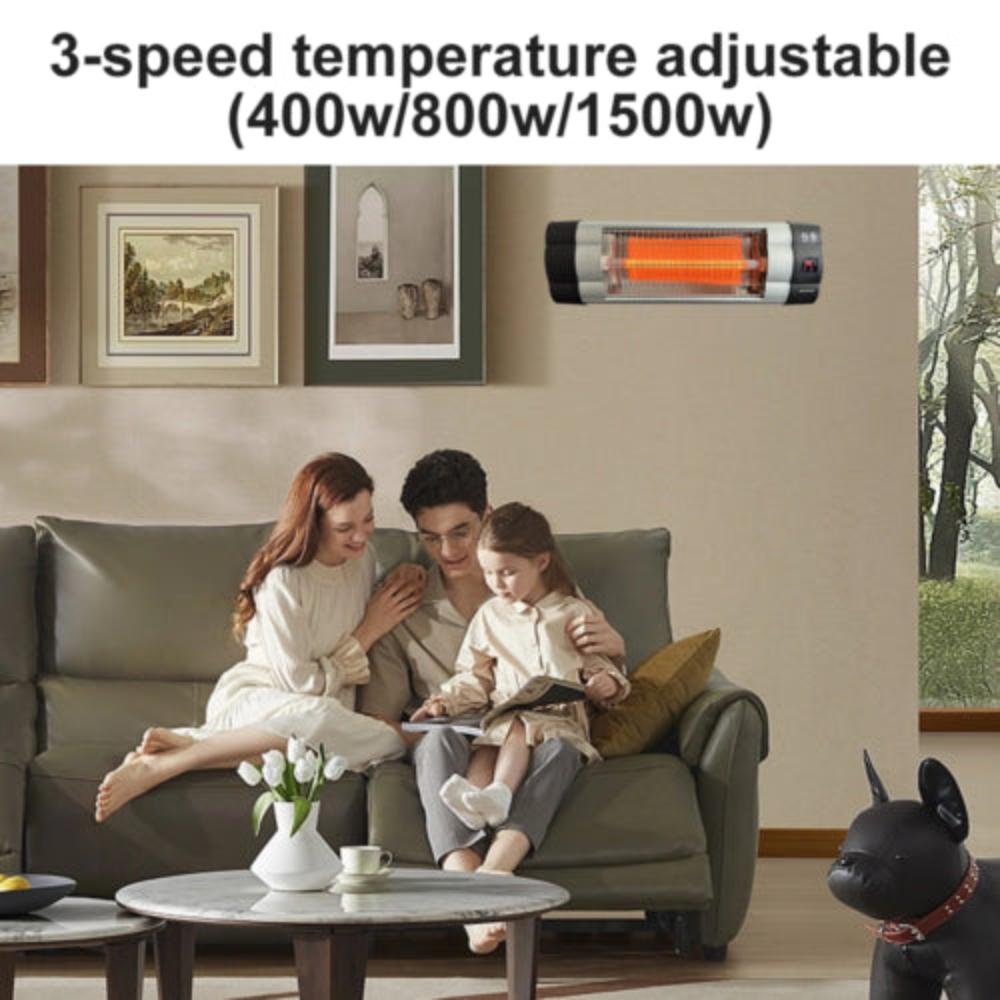 Infrared Electric Wall Heater Patio Bathroom Waterproof Strip With Remote