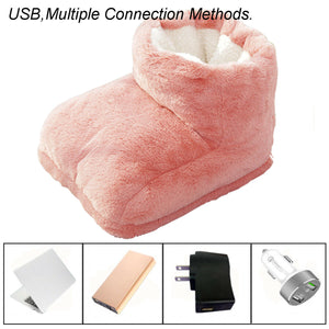 Pink Electric Heated Foot Comfort Warmer Feet Boots Slipper Tools Heating Socks Shoe