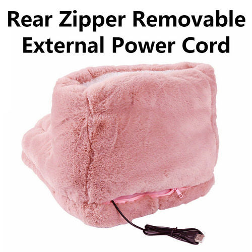 Pink Electric Heated Foot Comfort Warmer Feet Boots Slipper Tools Heating Socks Shoe