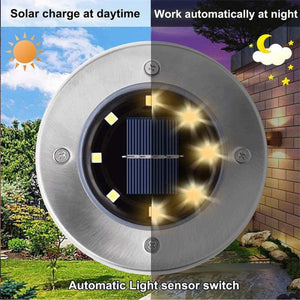 Led Solar Underground Light Waterproof Color Changing Garden Buried Lamp