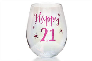 21St Birthday Irid Wine Glass