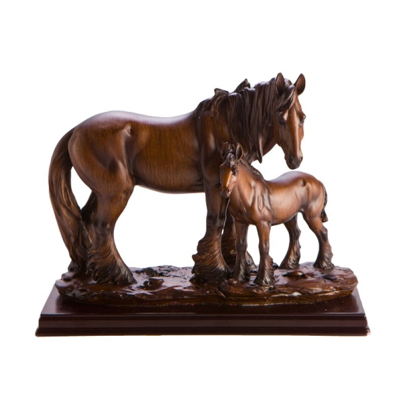 Family Of 2 Horses Figurine