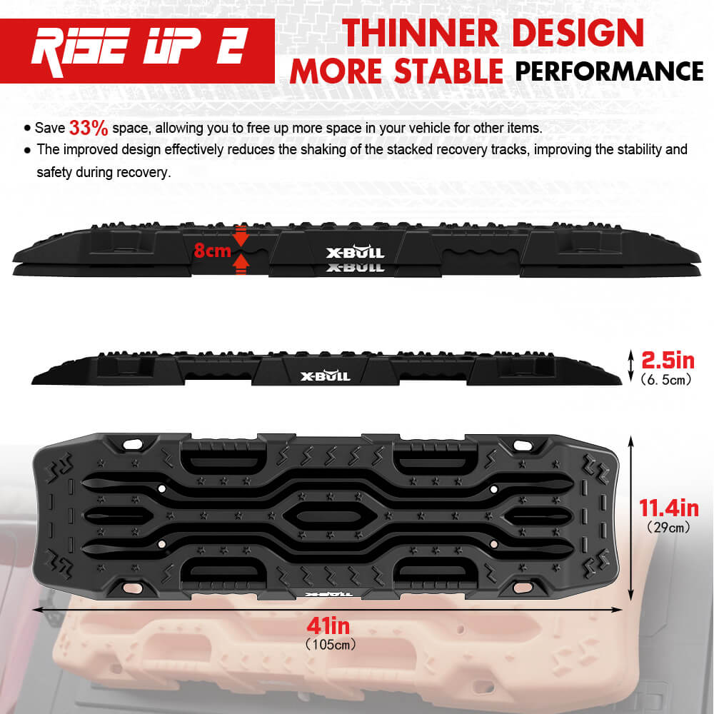 X Bull 4X4 Recovery Tracks Boards 2Pcs 12T Sand Snow Mud With Mounting Pins Bolts